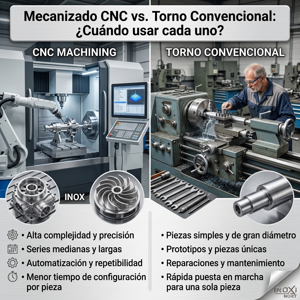 Mecanizado CNC vs. Torno Convencional: ¿Cuándo usar cada uno?